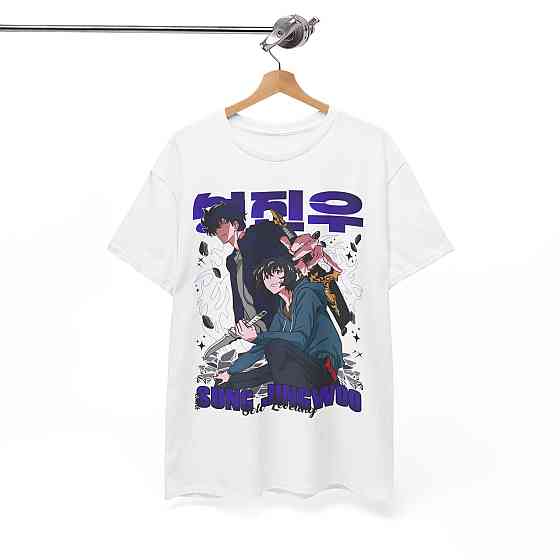 Футболка для хлопчика з аніме принтом Соло Левелінг Сунг Джінвоо оверсайз (зріст від 165 до 180) Чорний AnimeJ0194m Дніпро