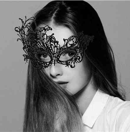 Маска карнавальна мереживна one size чорний Київ