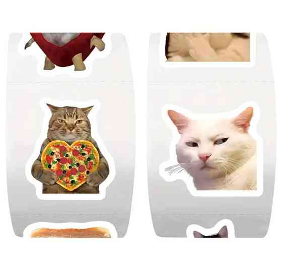 Стикеры с котами. Водонепроницаемые виниловые эстетические наклейки, набор 500 штук. Киев