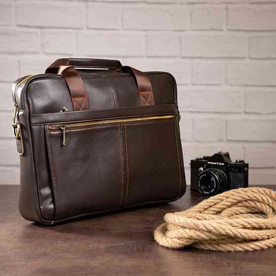 Сумка чоловіча під ноутбук Vintage 14670 Коричнева Київ