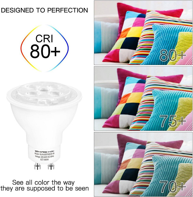 Лампы LED SHINE HAI GU10 5Вт 6500K 350 лм, комплект 6 шт, холодный свет, замена галогена Киев - изображение 6