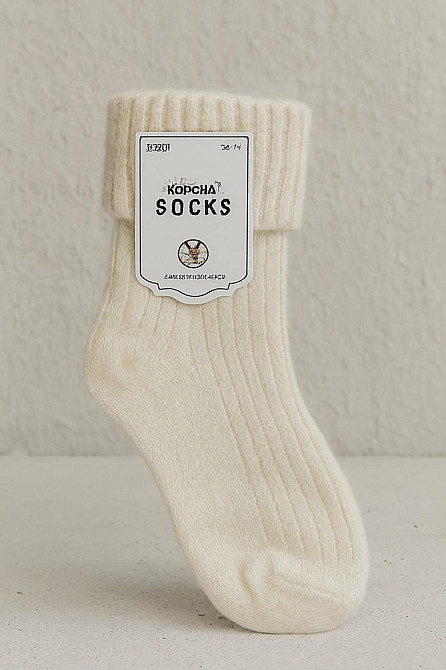 Шерстяные женские носки с отворотом КОРОНА. Набор из 5 шт. Корона Ангора. Размер 36-41 Киев - изображение 5