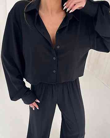 Жіночий стильний костюм дабл Армані Чорний, 46/48 Одеса