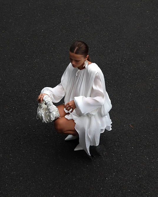 Женское легкое платье с объемной драпировкой шелк армани Одесса - изображение 5