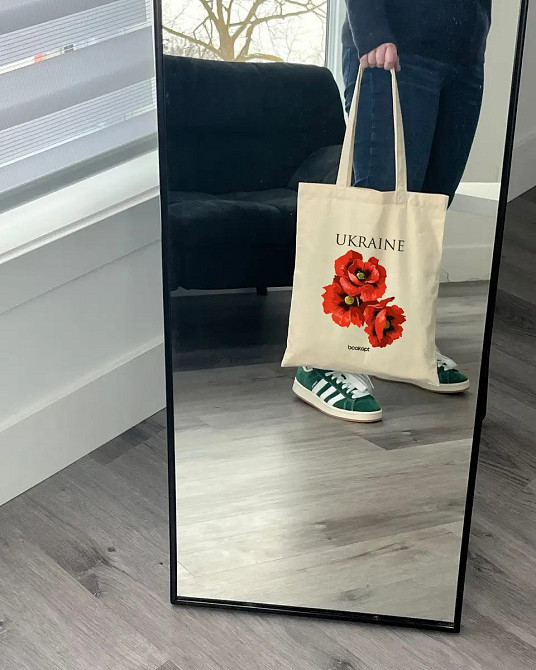 Екошопер на замку BookOpt BK4053 Ukraine (Червоні маки) бежевий Луцк - изображение 3