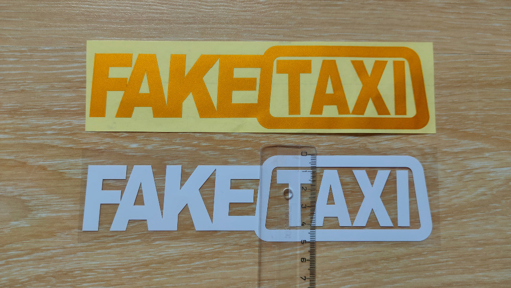 Наклейка на авто FakeTaxi Белая, Желтая светоотраж Киев - изображение 6