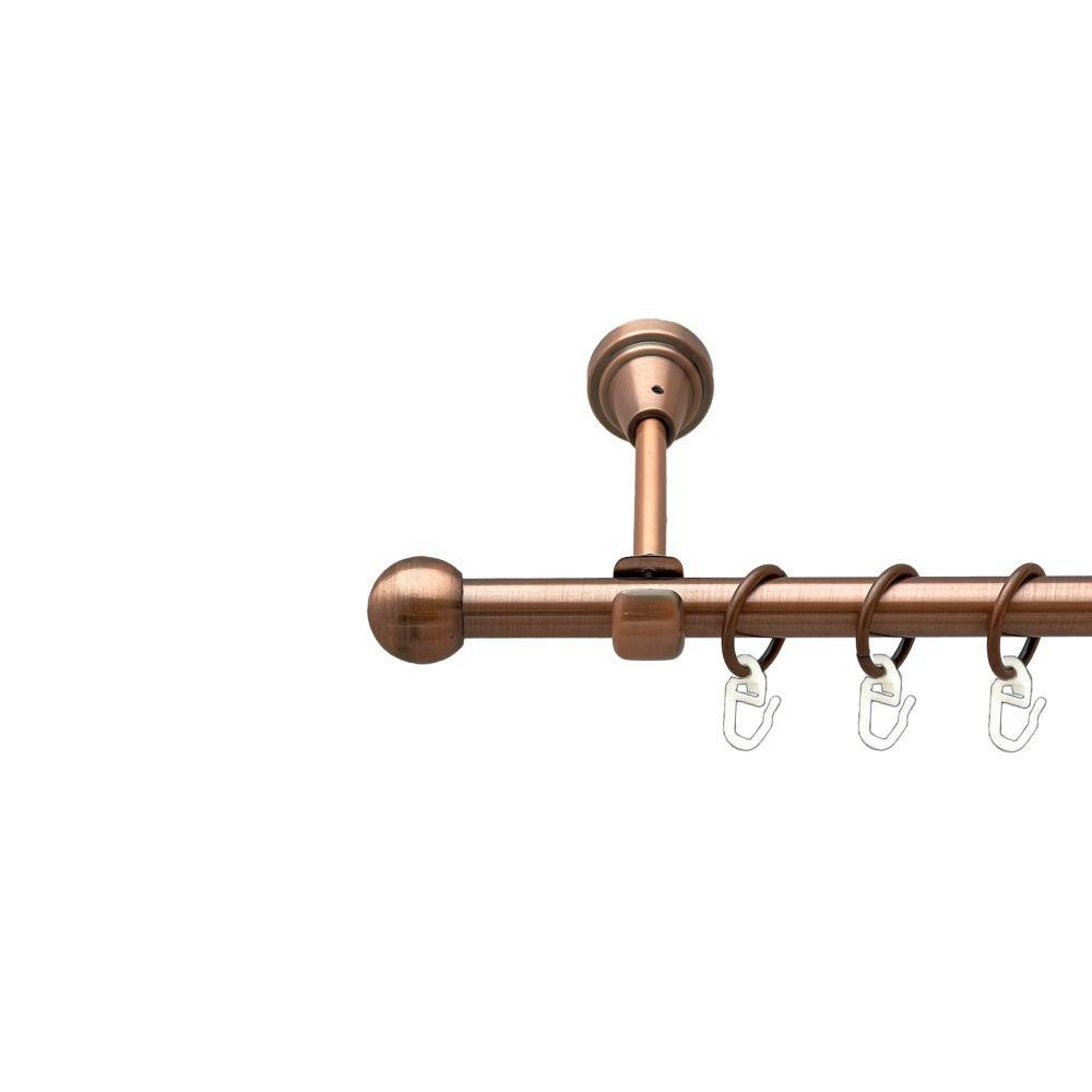 Карниз Orvit Куля Болонь металевий однорядний відкритий гладка труба кільце металеве Мідь 16 мм 300 см Львов - изображение 1