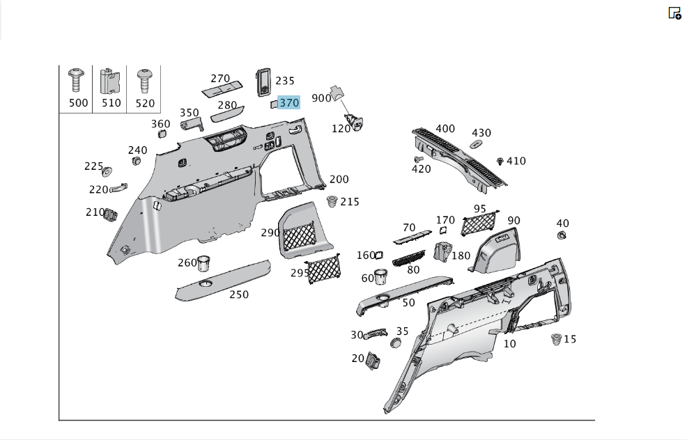 Mercedes-Benz  A1666980389 9051 Заглушка кріплення бічної обшивки багажника чорна EQS SUV X296 GL/GLS X166 Одеса - фото 2