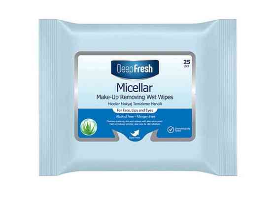 Вологі серветки для зняття макіяжу 25шт з міцелярною водою ТМ DEEP FRESH Київ