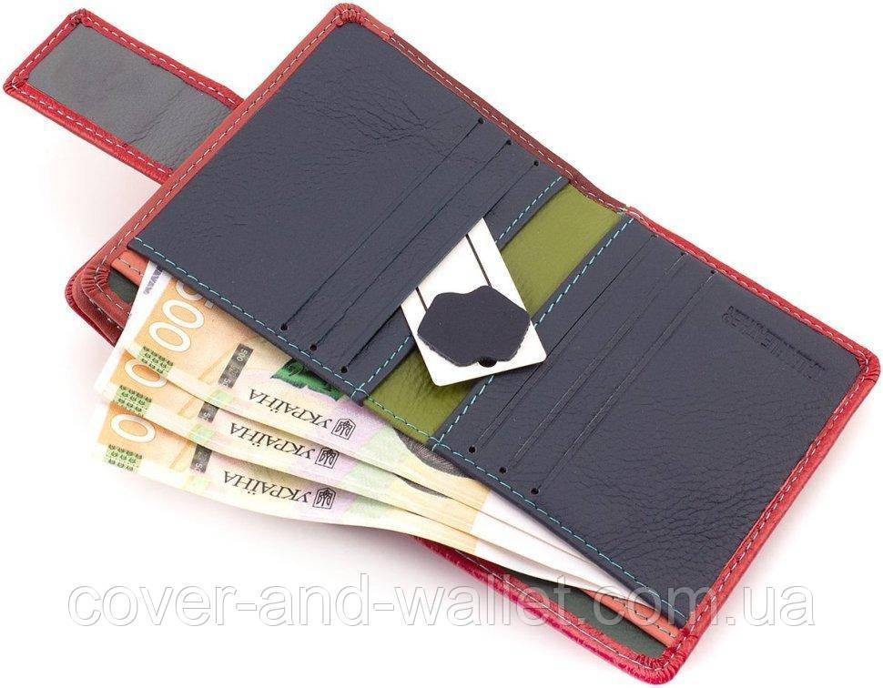 Небольшой кожаный женский кошелёк бежевого цвета на магнитной застежке ST Leather Киев - изображение 6