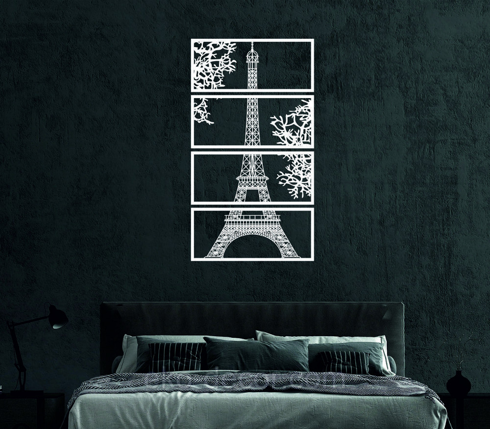 Панно  «Ейфелева вежа» Декор на стіну 110*198 см, Білий Київ - фото 3