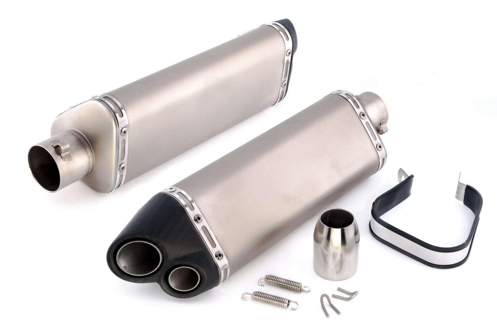 Глушитель (тюнинг)   380*125mm   (нержавейка, три-овал, матовый, прямоток)   118 Мукачево - изображение 1