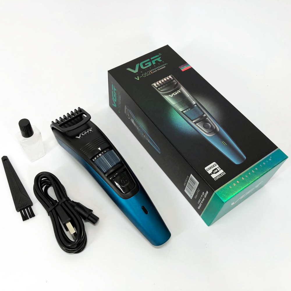 Багатофункціональний тример для стрижки волосся і тіла VGR V-052, Професійний тример з насадками ZX-18 Львів - фото 3