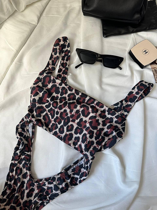 Женский слитный леопардовый купальник монокини из бифлекса M-L Одесса - изображение 4