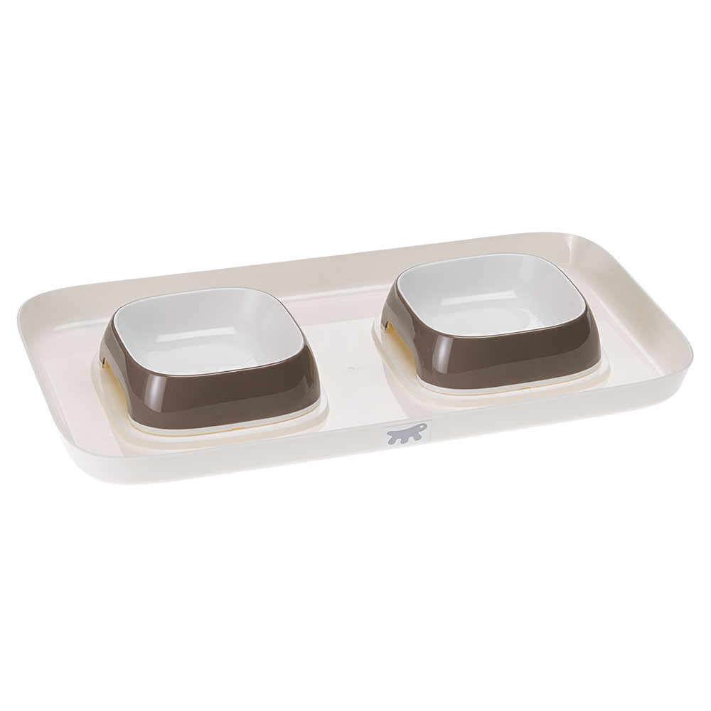 Міски на підносі для собак і котів Ferplast Glam Tray (Ферпласт Глаєм Трей) 40 х 23 x 5.5 см - 0.8 L - SMALL, Коричневий Запоріжжя - фото 1