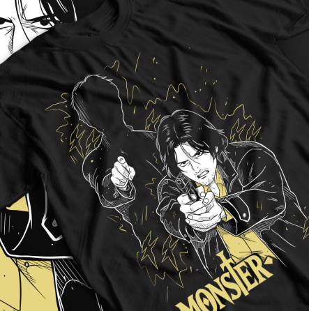 Футболка для мальчика аниме Монстер Джохан Лиеберт Тенма оверсайз (рост от 165 до 180 ) Черний AnimeJ0584m Днепр