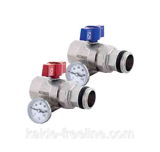 Кран з американкою Koer 1" з термометром прямий Харків