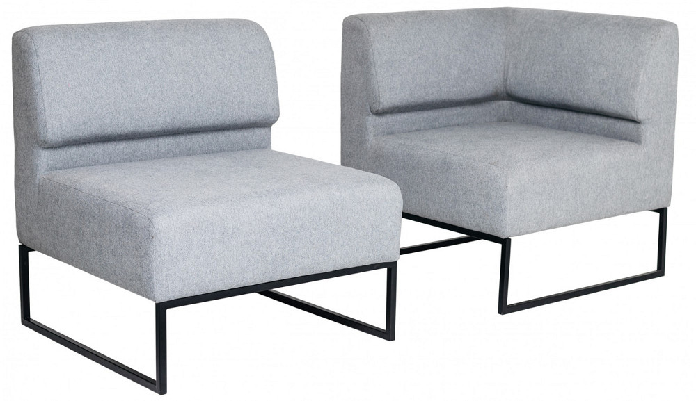 Диван модульний Lounge одиниця зі спінкою770х770х830 кут 770х770х830 Сірий Київ - фото 1