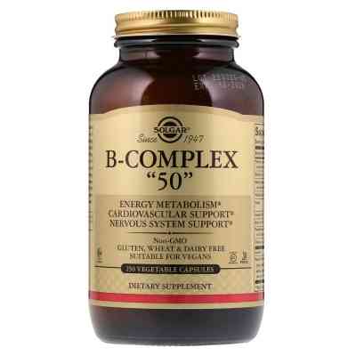 Вітамінно-мінеральний комплекс Solgar Вітамінний B-Комплекс, B-Complex "50", 250 (SOL-01122) Вінниця