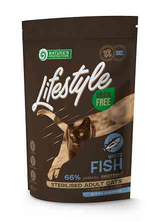 Nature's Protection Lifestyle Sterilised White fish Сухий беззерновий корм для стерилізованих котів з білою рибою, 400 г Київ