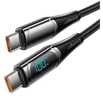 Дата кабель USB-C to USB-C 2.0m 100W Digital Display black Essager (ES-XCTT1-YDA01) Вінниця - фото 2