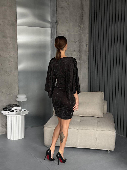 Жіноча святкова блискуча сукня мікромасло зі стразами Одеса - фото 7