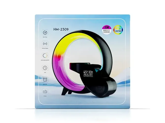 Стильная Лампа-ночник с Bluetooth-колонкой G-Smart HM-2309 с беспроводной зарядкой Киев - изображение 3