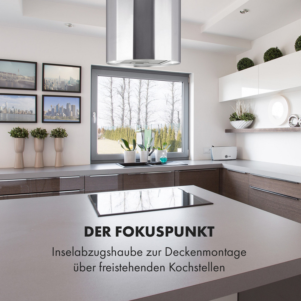 Острівна витяжка Beretta Ø35 см витяжка/рециркуляція 650 м3/год LED-фільтр з активованим вугіллям неіржавка Рівне - фото 2