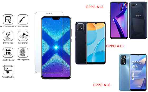 Захисне скло NeoGlass для OPPO A12, OPPO A15, OPPO A16 – надпрозоре та стійке Київ