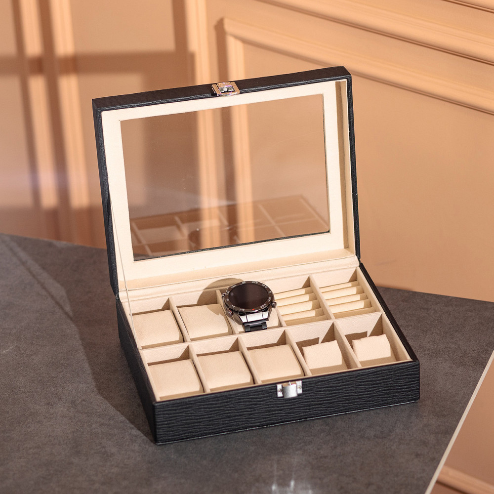 Скринька для прикрас з еко шкіри із дзеркалом органайзер для ювелірних виробів HP-5-6B Київ - фото 5