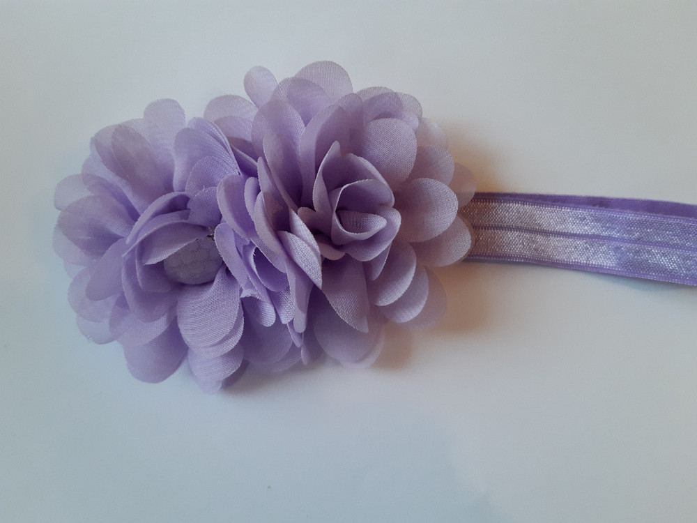 Детская сиреневая повязка с цветком - размер универсальный (на резинке), цветок 10см Киев - изображение 1