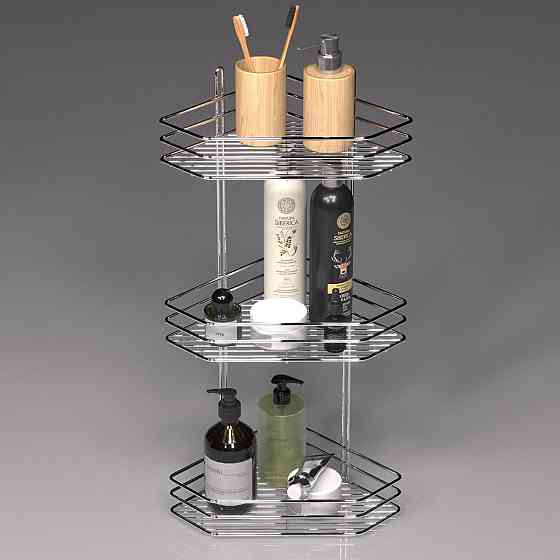 Полка угловая хром 3 ярусная Харьков