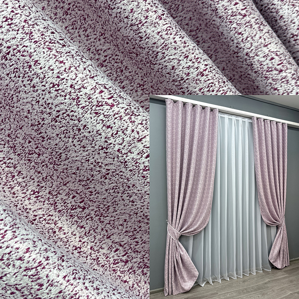 Комплект готовых штор VR-Textil Софт № 1729ш Фуксия с белым 150х270 см 2 шт (33-0648) Киев - изображение 1