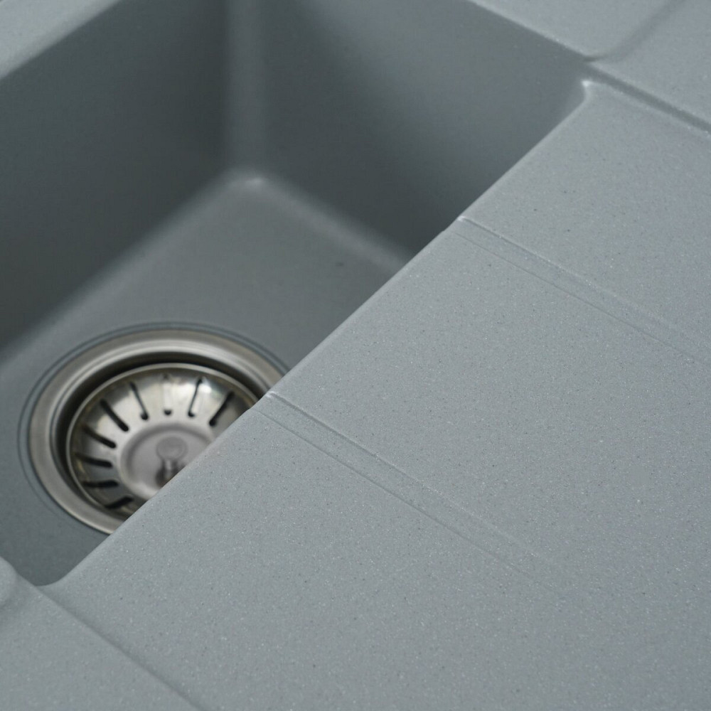Гранітна мийка для кухні VALESO TOSKANA 7850W матова Сірий металік Коломыя - изображение 6