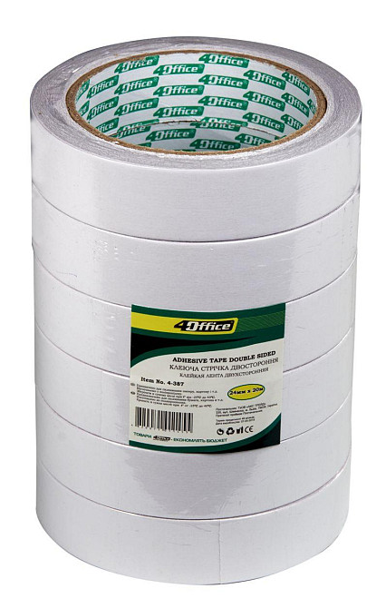 Стрічка клейка двохстороння "4Office" 24ммx20м 4-387 (за 1шт), шт Київ - фото 1