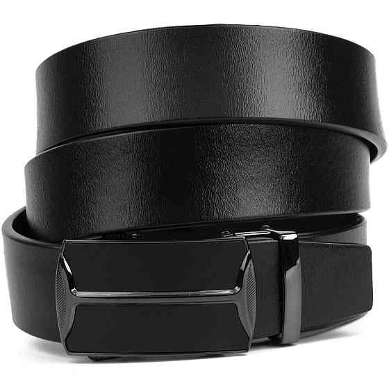 Ремінь чоловічий c затемненим матовим металом Vintage 20267 Чорний Київ