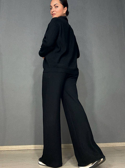 Костюм женский Joy one 382 вязаный брюки с кофтой на молнии черный, черный, one size Киев - изображение 14