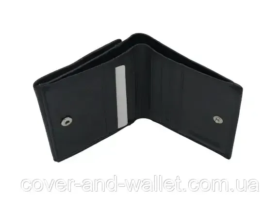 Черный маленький кошелек из натуральной кожи c большой монетницей ST Leather Киев - изображение 3