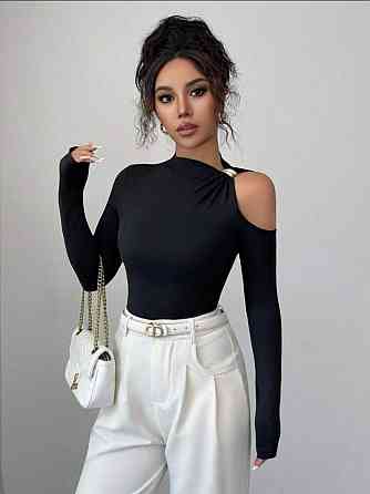 Стильний жіночий лонгслів із мікродайвінгу Чорний, 50/52 Одеса