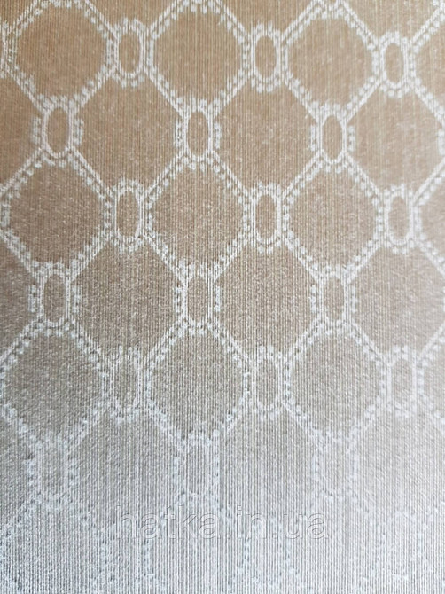 Текстильные обои на флизелиновой основе Da capo RaschTextil геометрия ромб овал сетка серые фон золотистый Киев - изображение 4
