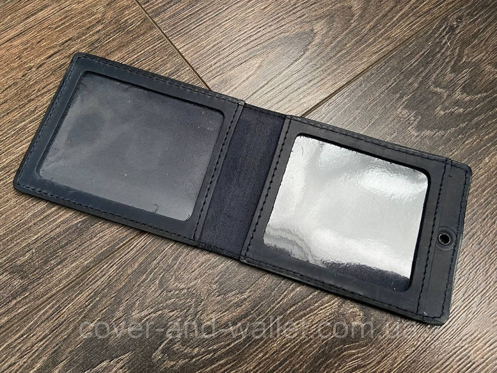 Шкіряна обкладинка на посвідчення Служба судової охорони Синій Київ - фото 8