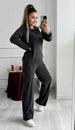 Жіночий базовий в'язаний костюм-двійка з ангори Графіт, 50/52 Одеса