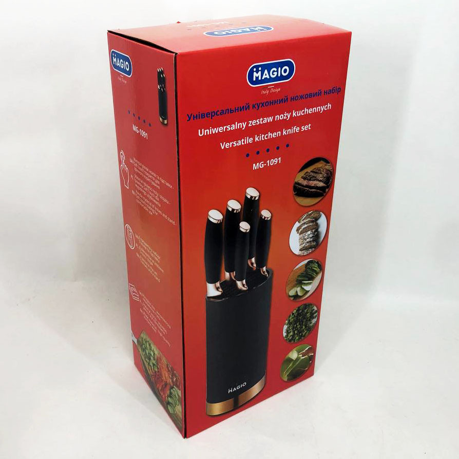 Комплект гострих ножів для кухні Magio MG-1091, Кухонний набір ножів для нарізання OM-41 Львів - фото 10