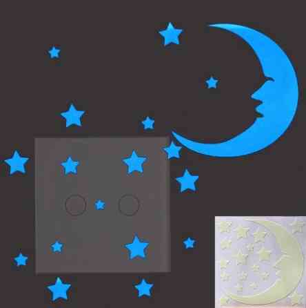 Наклейка що світиться Місяць та зірки 15 на 15 см блакитний Київ