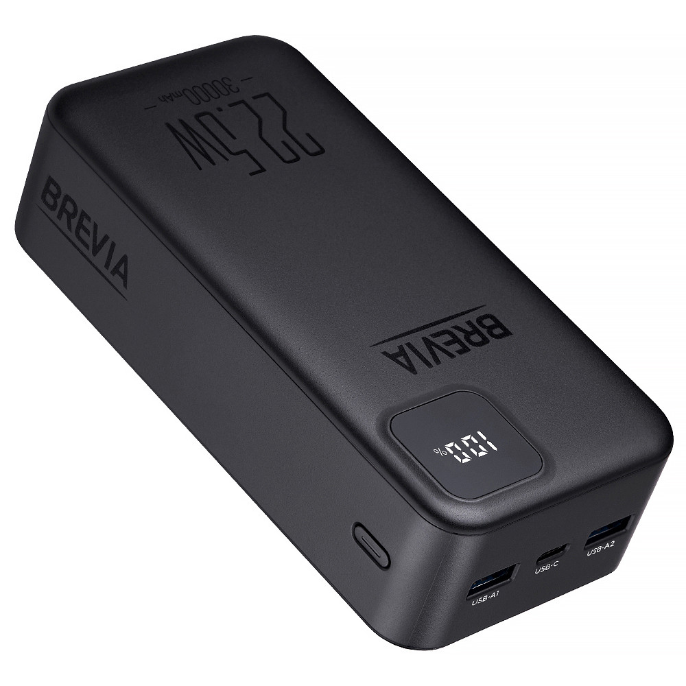 Повербанк (Power Bank) Brevia 30000mAh 22,5W Li-Pol, LCD черный Львов - изображение 5