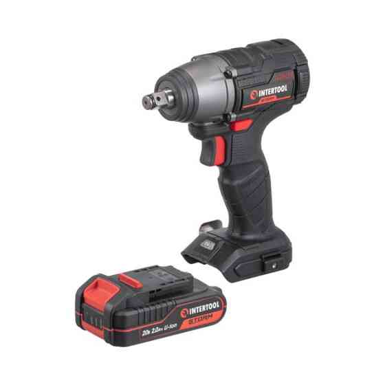 Гайкокрут акумуляторний INTERTOOL WT‑0364, 20 В, 300 Nm, 2500 об/хв, 3000 уд/хв, 1/2", Li-ion, 2,0 Ач, ЗП 2 A - для автосервісу Львів