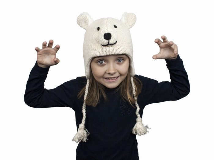 Теплая шапка для мальчика Белый медведь Киев - изображение 1