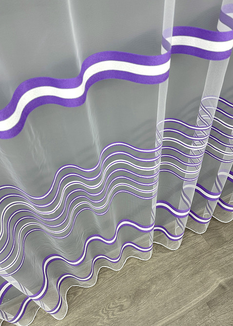 Тюль фатин смуги Колір фіолетовий з білим 1770т Київ - фото 6