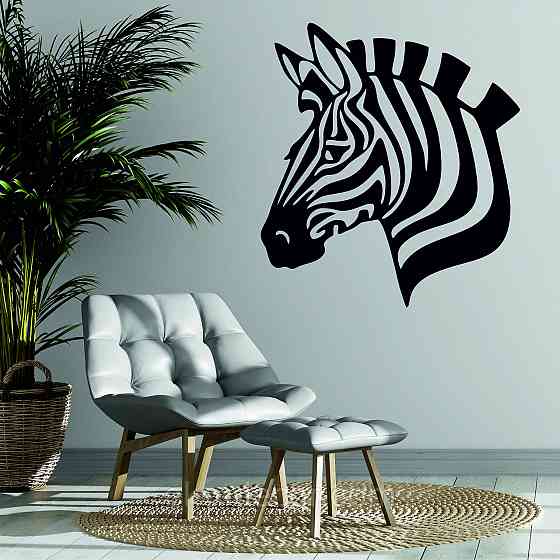 Декоративное настенное Панно «Зебра» Декор на стену 90*82 см, Черный Киев