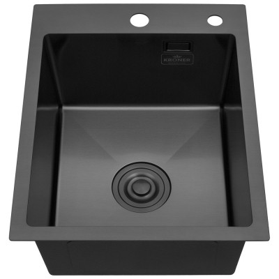 Мийка кухонна Kroner PVD Schwarze-4050HM (CV035374) Вінниця - фото 6